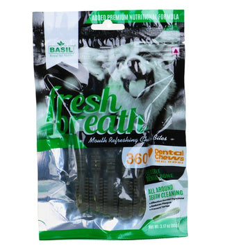 Basil : Fresh Breath 360° Dental Chews for Dogs & Puppies